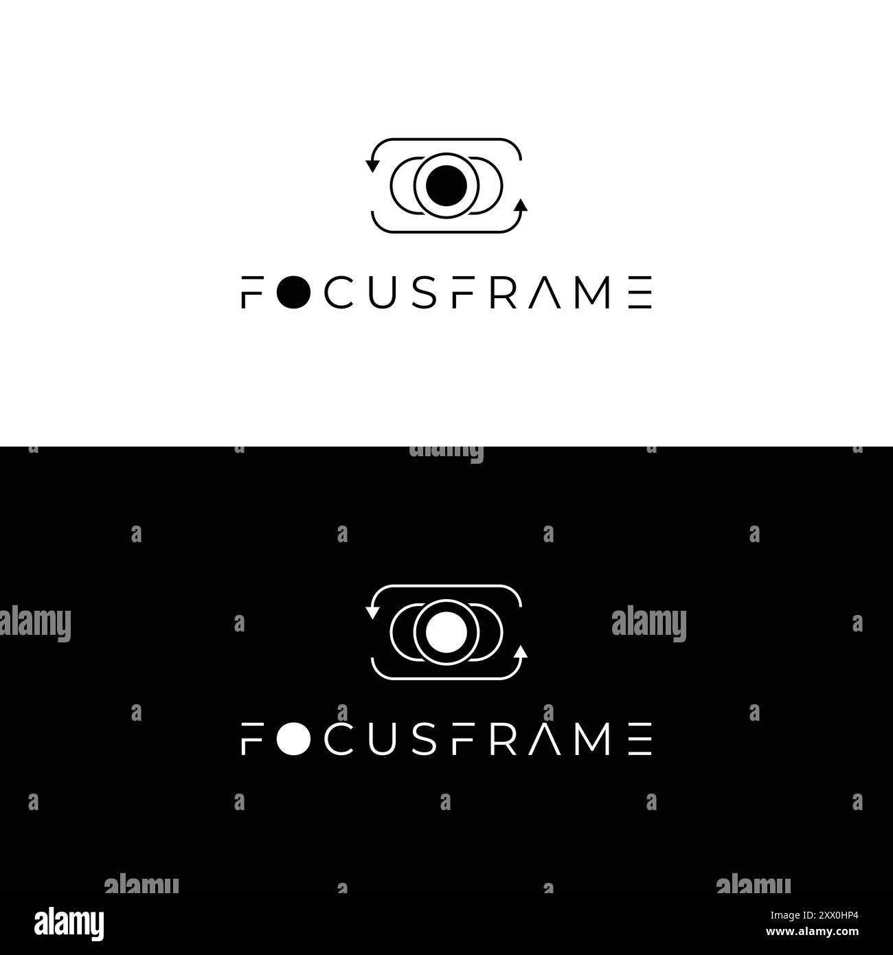 Focus Frame minimal logo Design logo d'entreprise abstrait Illustration de Vecteur