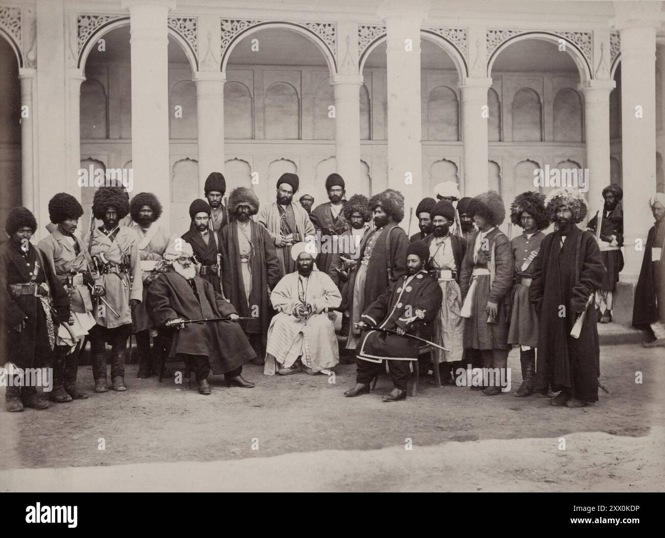 Photo vintage de la seconde guerre anglo-afghane. Ambassadeurs d'Ayub à Herat, 1881 Banque D'Images