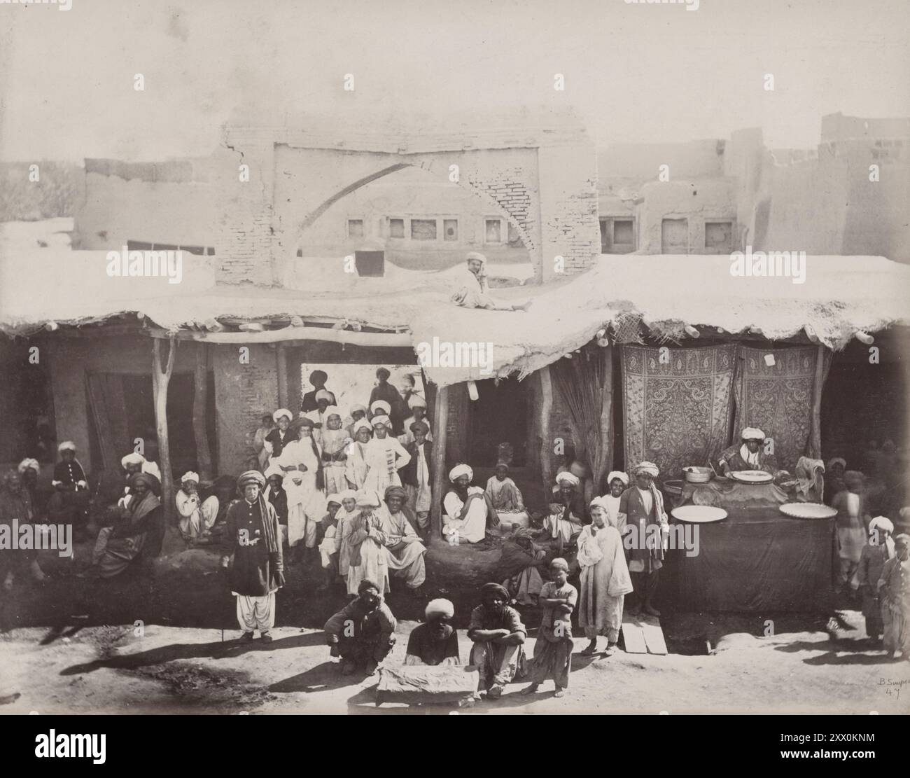 Deuxième guerre anglo-afghane. Photo vintage de Street View à Kandahar. Afghanistan. 1878-1880 Banque D'Images