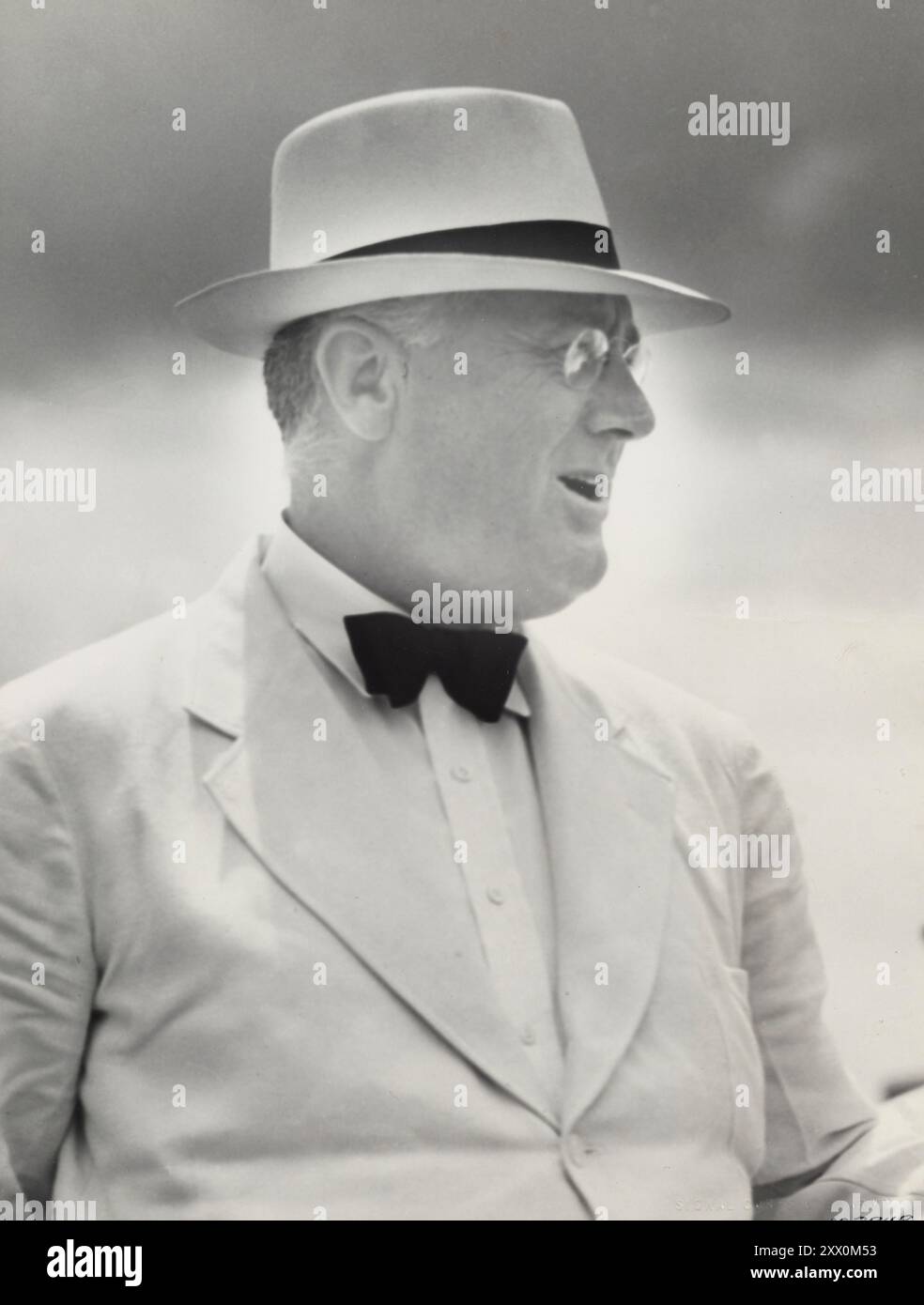 Photographie du président Franklin D. Roosevelt à Fort Clayton, zone canal. Vers 1930 Banque D'Images