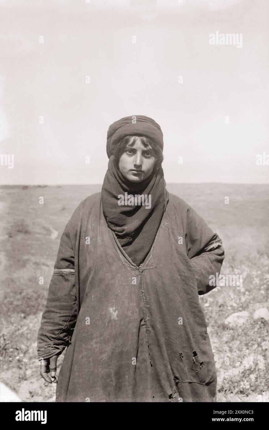 La vie en Palestine au début du XXe siècle. Femme bédouine. Palestine historique. Empire ottoman. 1900-1920 Banque D'Images