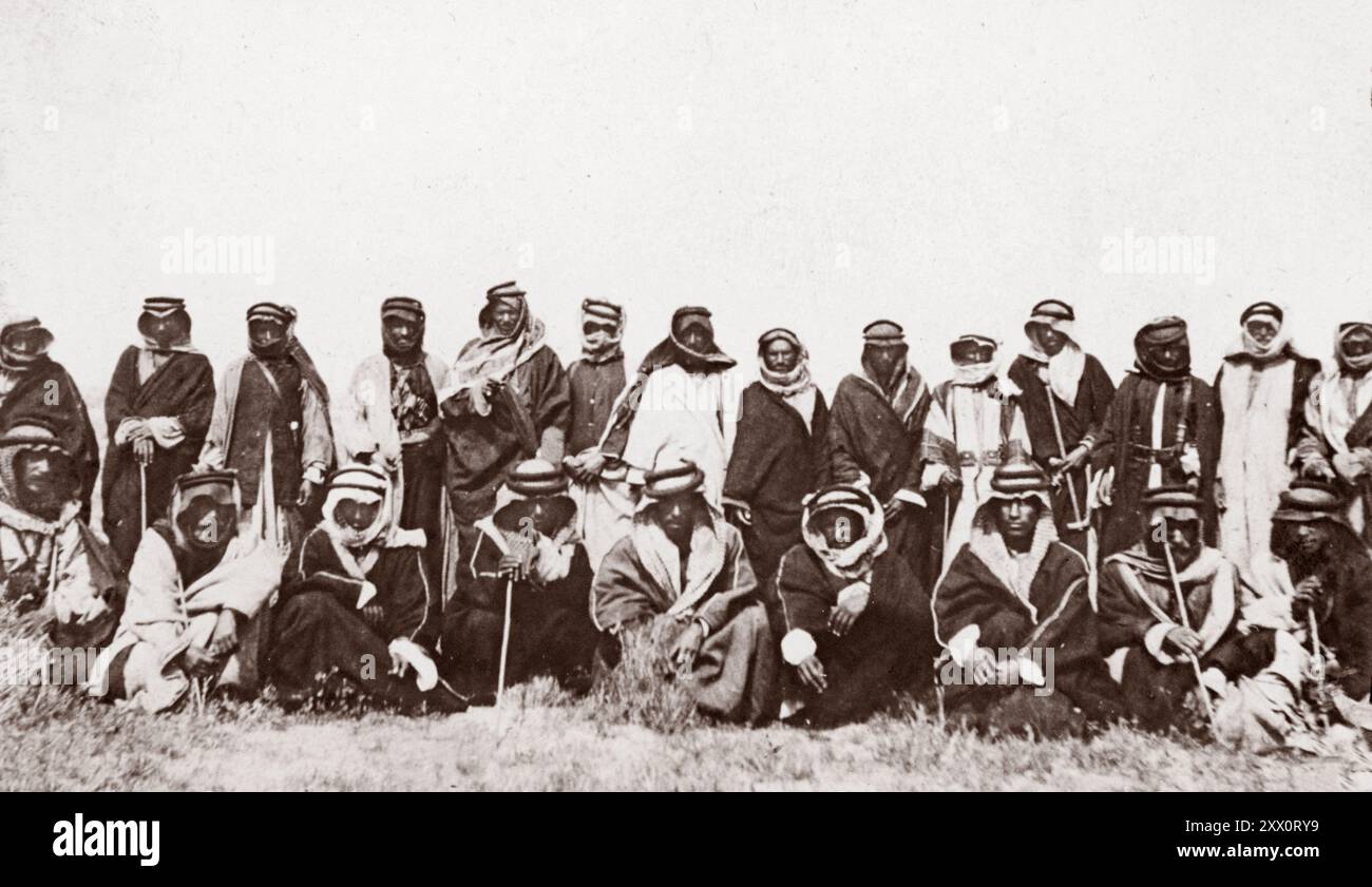 Première Guerre mondiale révolte arabe de 1916-1918. Tribus. Un portrait de groupe. Banque D'Images