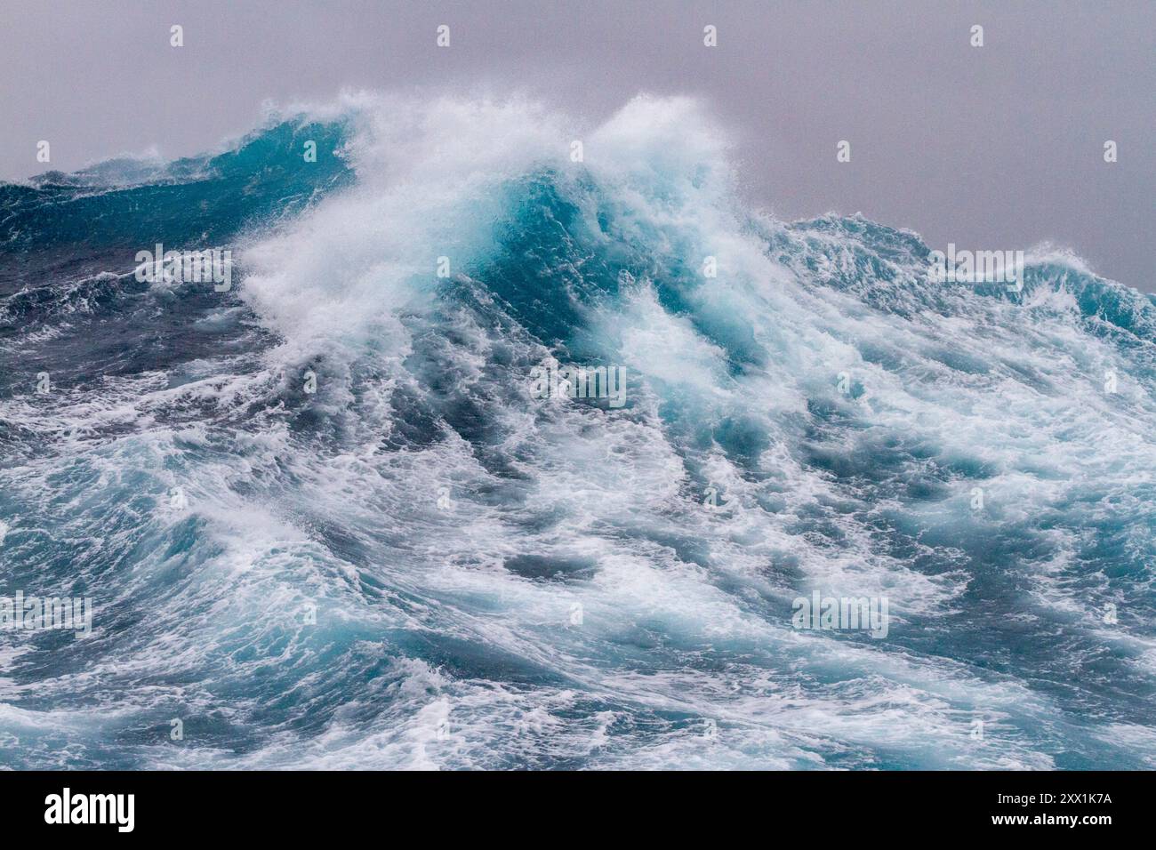 Mers et vagues énormes dans une tempête à l'échelle de Beaufort 10 dans les mers entre les îles Falkland et l'Amérique du Sud, Amérique du Sud Banque D'Images