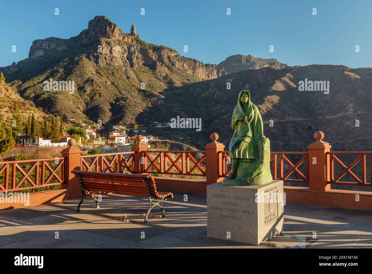 Vue sur Tejeda de Roque Nublo, Gran Canaria, Îles Canaries, Espagne, Europe, Atlantique Banque D'Images
