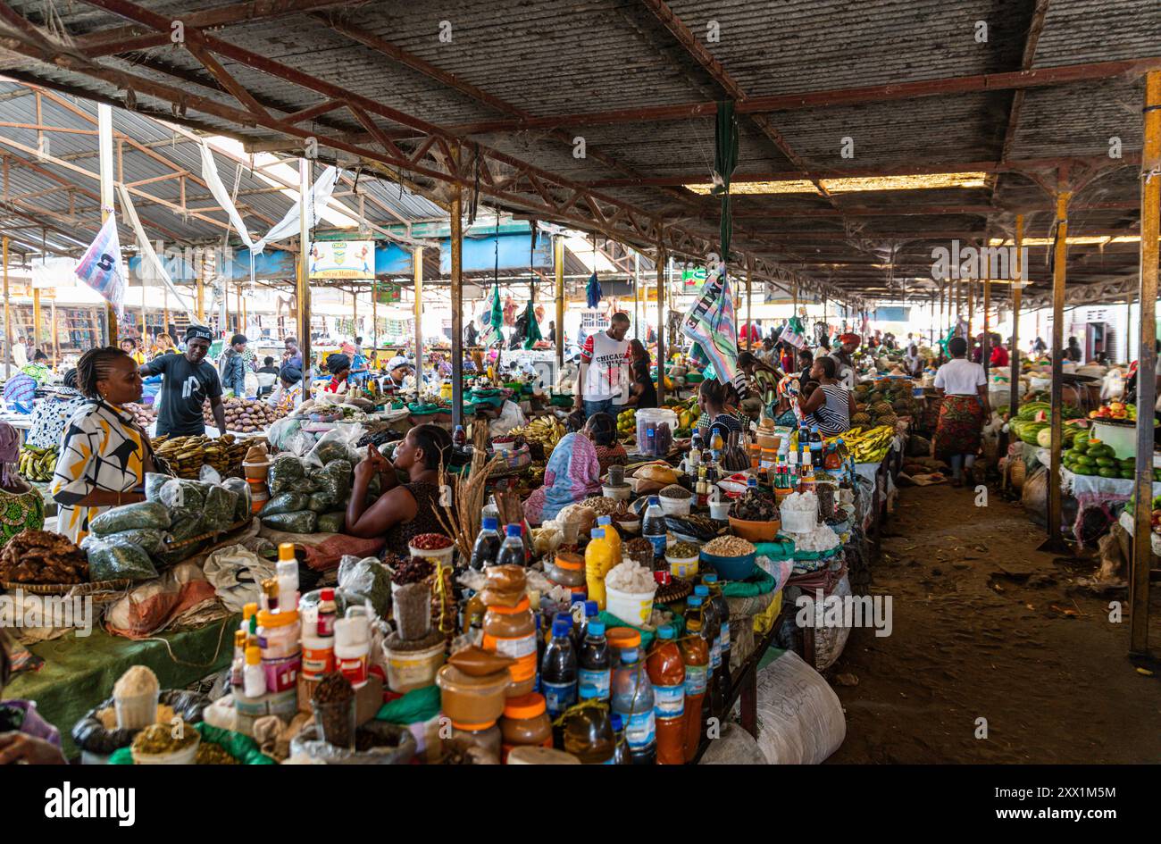 Marché central, Goma, République démocratique du Congo, Afrique Banque D'Images