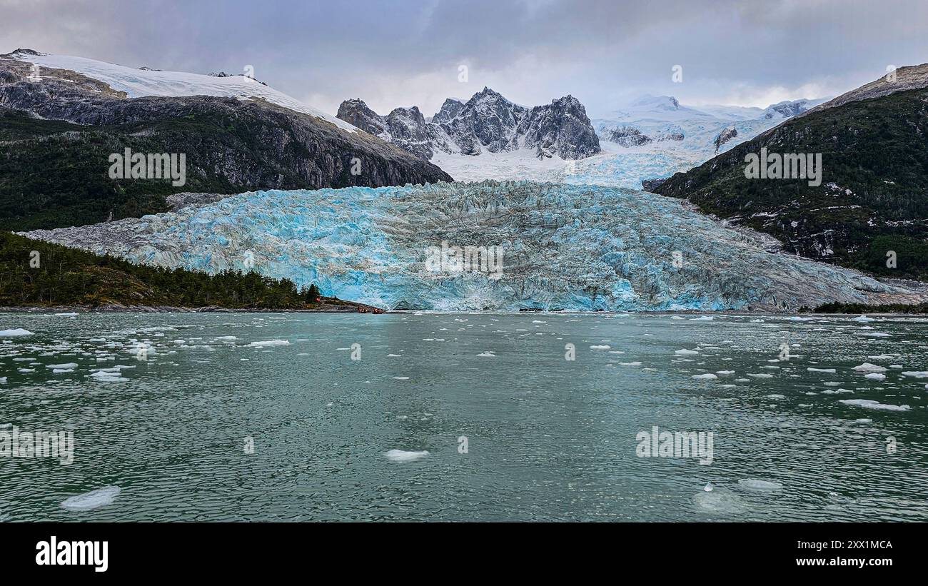 Glacier Pia, Terre de feu, Chili, Amérique du Sud Banque D'Images