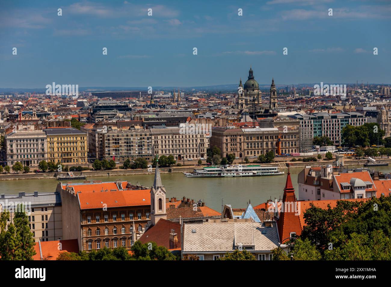 Vue de Budapest et du Danube, site du patrimoine mondial de l'UNESCO, Budapest, Hongrie, Europe Banque D'Images