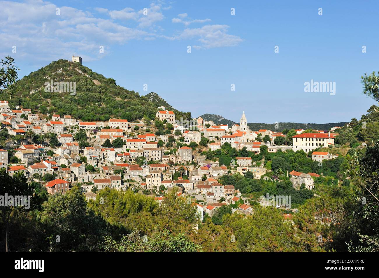 Ville de Lastovo, île de Lastovo, Croatie, Europe du Sud-est Banque D'Images