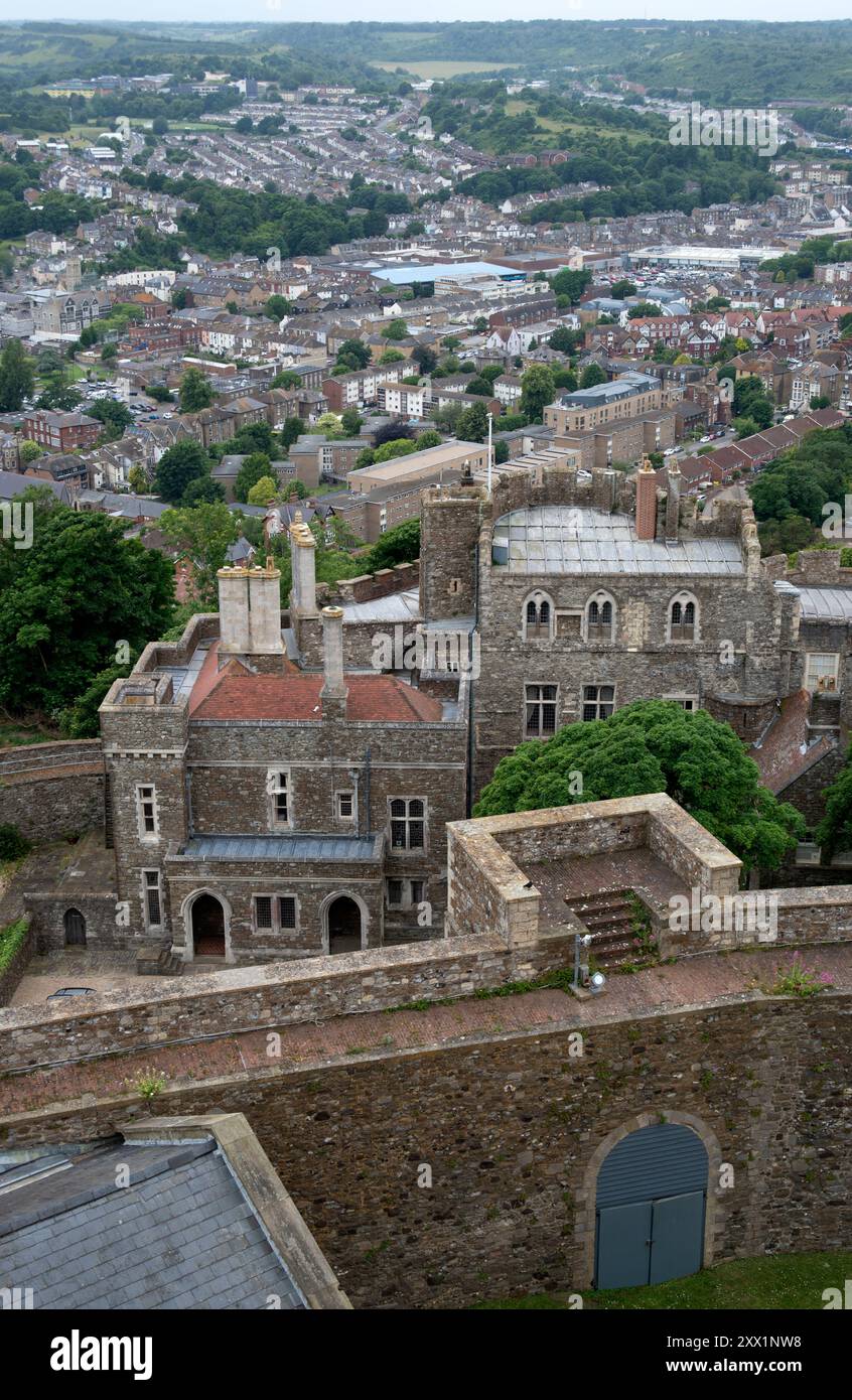 Vue depuis le château de Douvres, Douvres, Kent, Angleterre, Royaume-Uni, Europe Banque D'Images