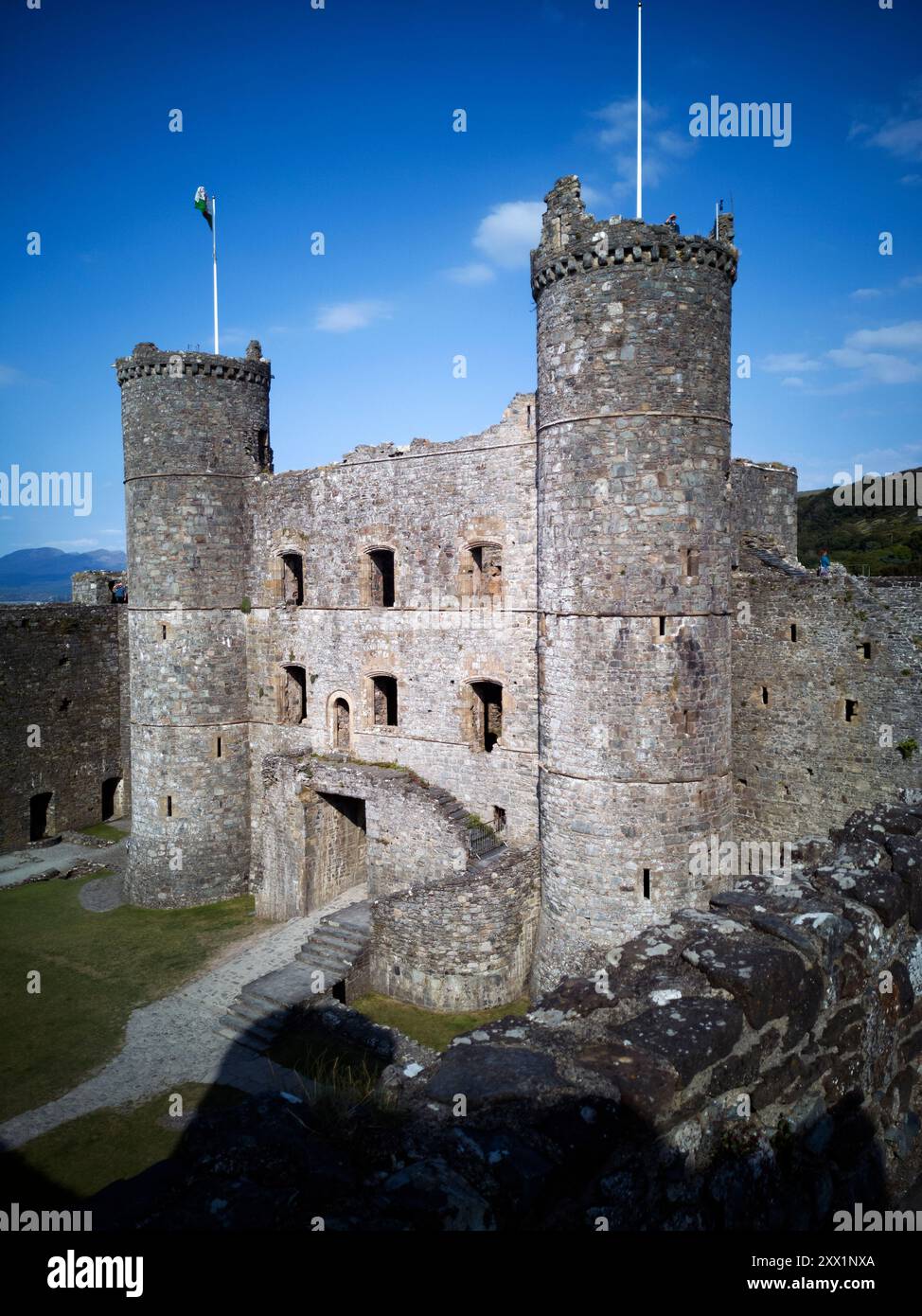 Château de Harlech, site du patrimoine mondial de l'UNESCO, Harlech, Gwynedd, pays de Galles, Royaume-Uni, Europe Banque D'Images