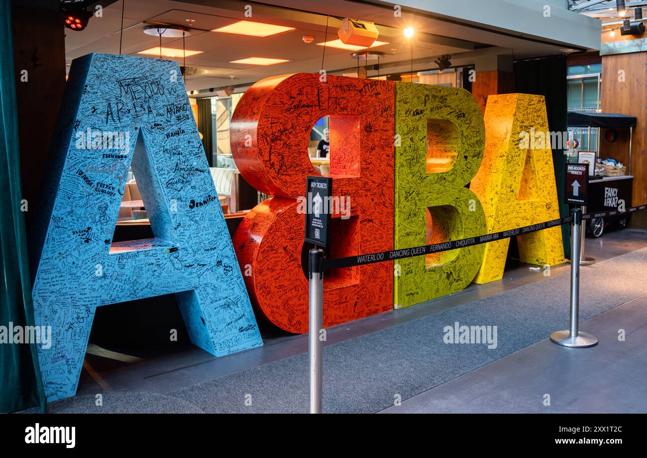 Stockholm, Suède : ABBA Museum entièrement dédié au célèbre groupe suédois qui était célèbre dans le monde entier dans les années 80 et 90 Et toujours populaire autour du. Banque D'Images