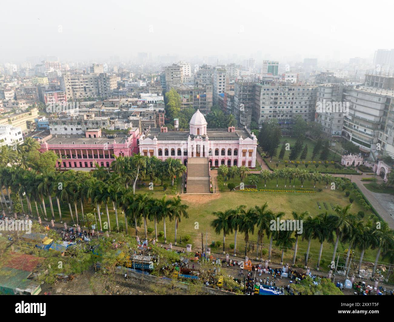 Vue aérienne d'Ahsan Manzil à Dhaka au Bangladesh Banque D'Images