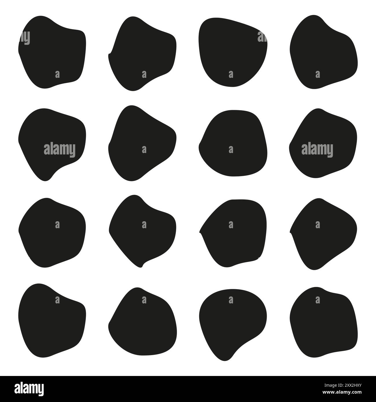 Formes organiques abstraites. Blobs noirs. Motif aléatoire. Illustration vectorielle. Illustration de Vecteur