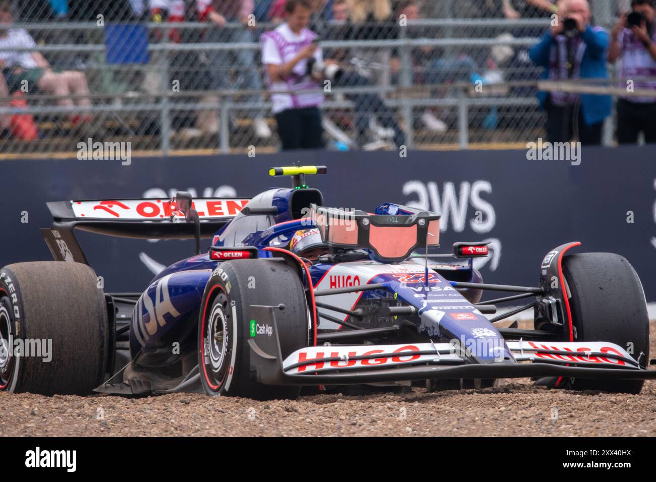 Yuki Tsunoda de Visa Cash App RB Formula One Team au Qatar British Grand Prix 2024 Banque D'Images