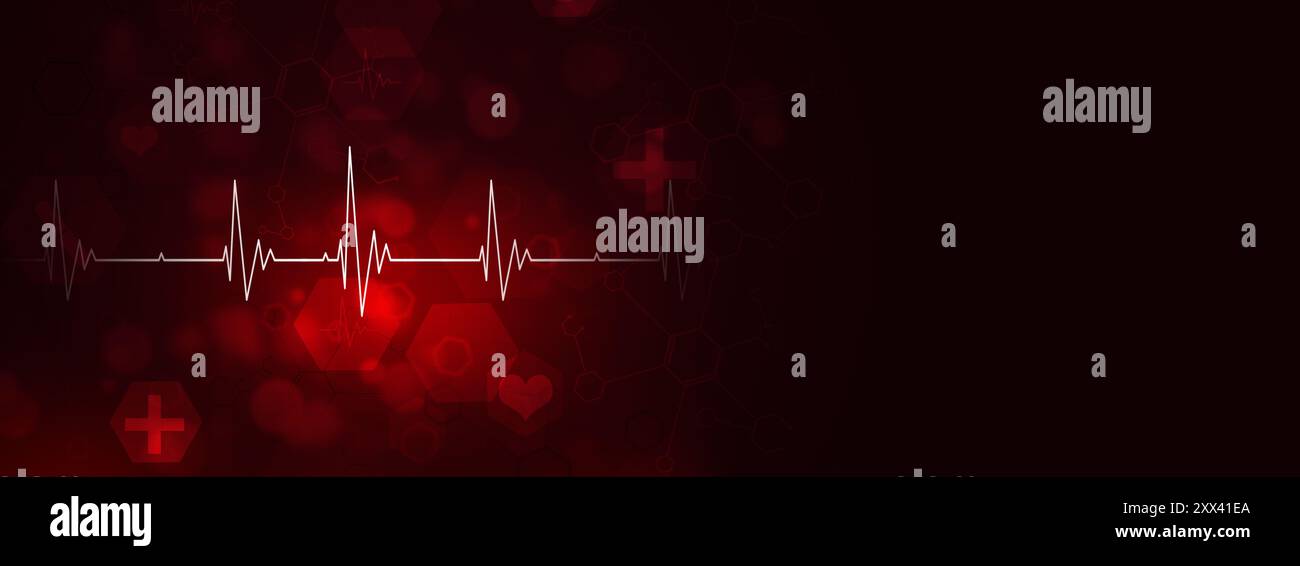 bannière de médecine illustrant le rythme cardiaque normal de l'homme par minute Banque D'Images