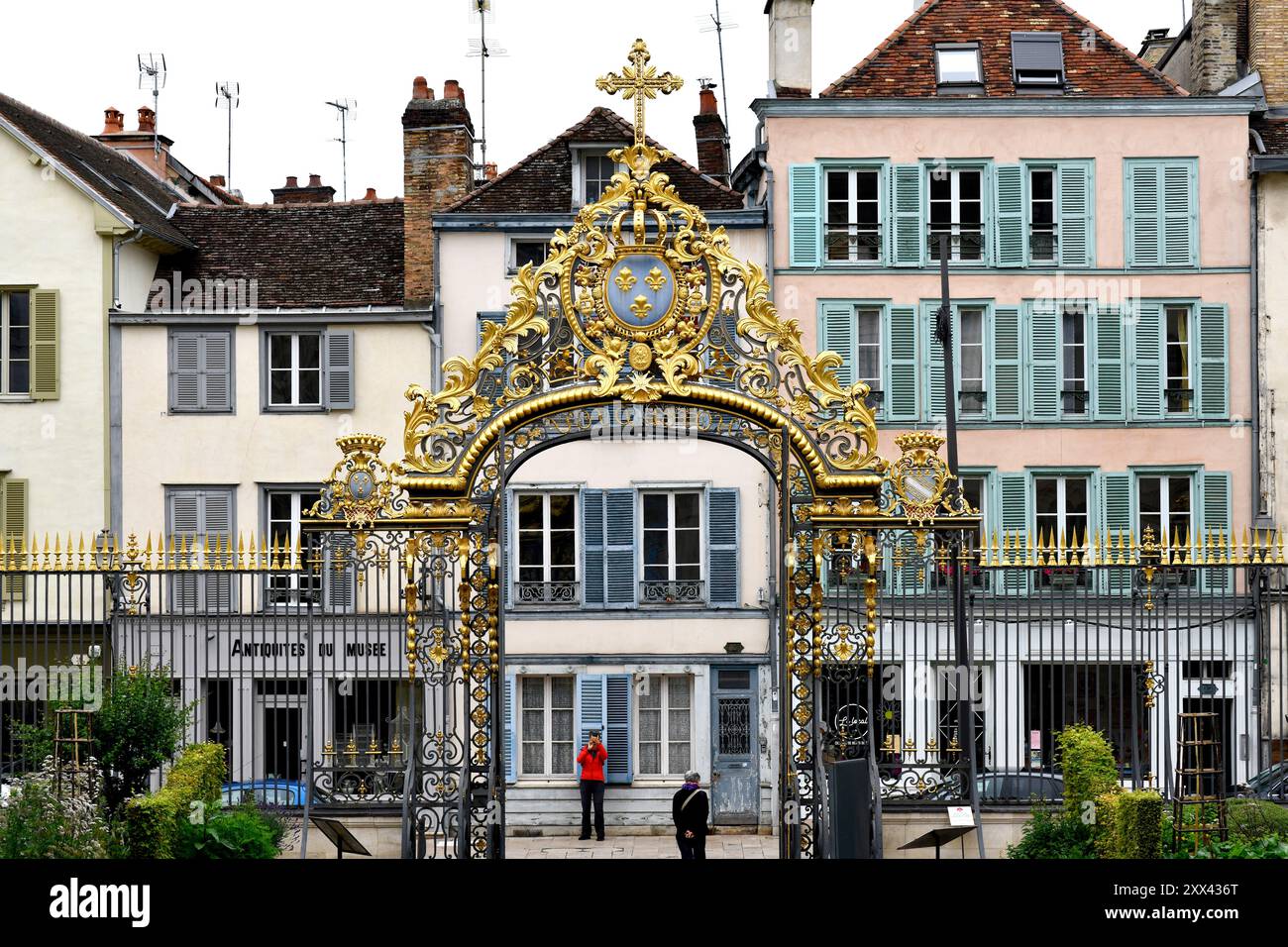 Hôtel-Dieu-le-Comte, portes dorées Louis XV à Troyes, France Banque D'Images