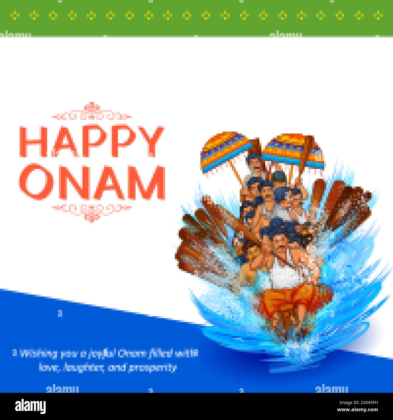Contexte de la célébration de l'Onam pour le festival de l'Onam du Sud de l'Inde Kerala Illustration de Vecteur