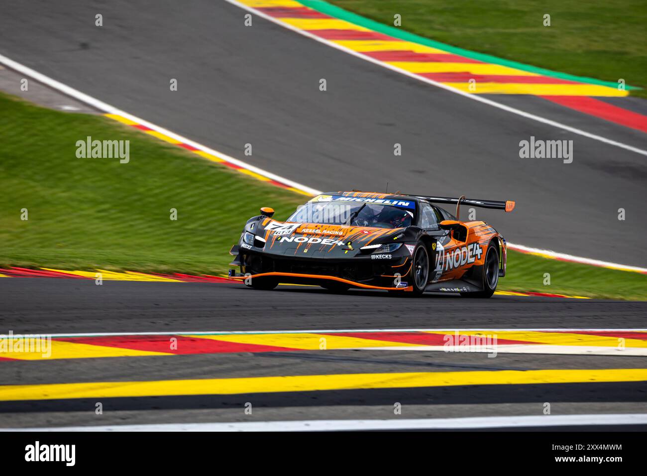 Francorchamps, Belgique, 21 août 2024,#74 Kessel Racing (Ita) Ferrari 296 GT3 (GT3) Andrew Gilbert (ARE) Fran Rueda Mateos (ESP), lors de la quatrième manche de la Michelin le Mans Cup 2024 au circuit de Spa-Francorchamps (Belgique), le 21 août 2024- photo Kristof Vermeulen/Credit Kristof Vermeulen/Alamy Live News Banque D'Images