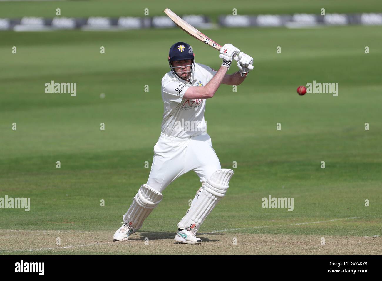 Durham's Ashton Turner frappe lors du match de championnat Vitality County entre Durham County Cricket Club et Nottinghamshire au Seat unique Riverside, Chester le Street le jeudi 22 août 2024. (Photo : Mark Fletcher | mi News) crédit : MI News & Sport /Alamy Live News Banque D'Images