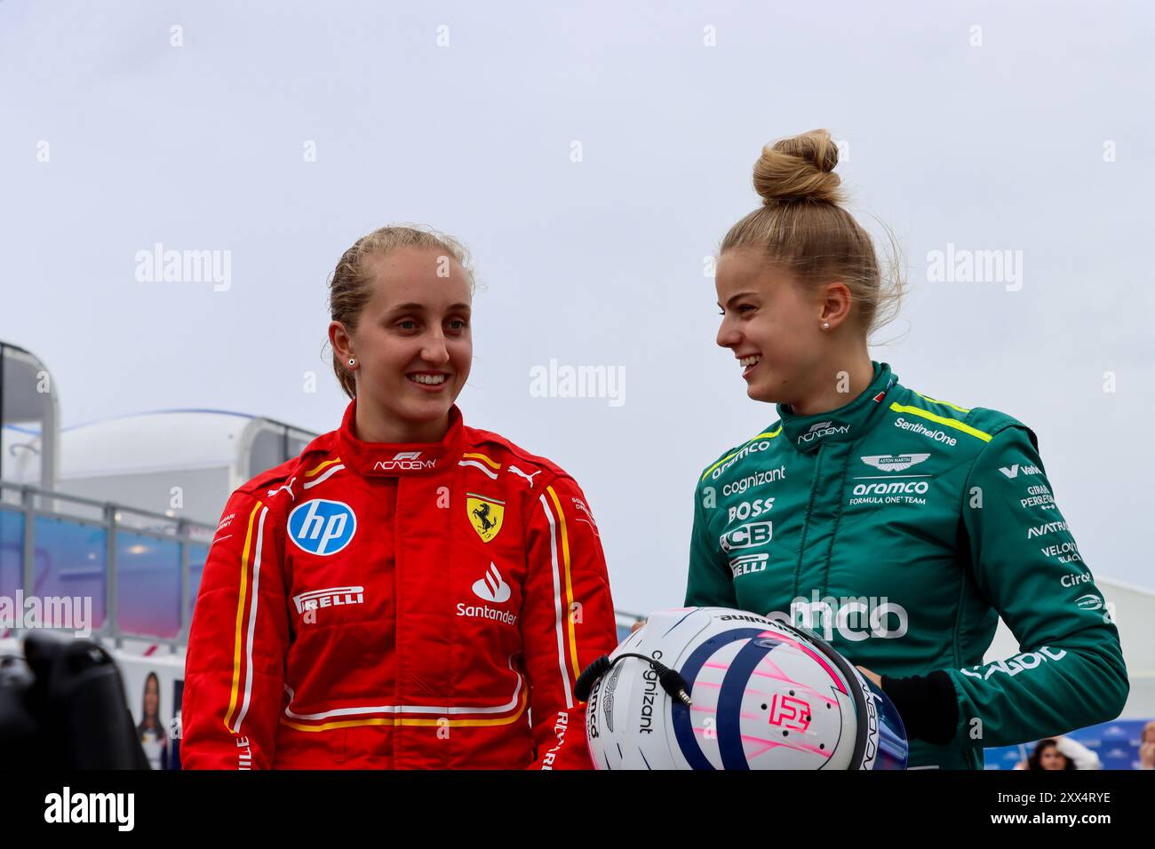 Zandvoort, Monte Carlo, pays-Bas. 22 août 2024. MAYA WEUG et TINA HAUSMANN au Grand Prix F1 Academy des pays-Bas 2024 (crédit image : © Alexis Kahn/ZUMA Press Wire) USAGE ÉDITORIAL SEULEMENT! Non destiné à UN USAGE commercial ! Banque D'Images