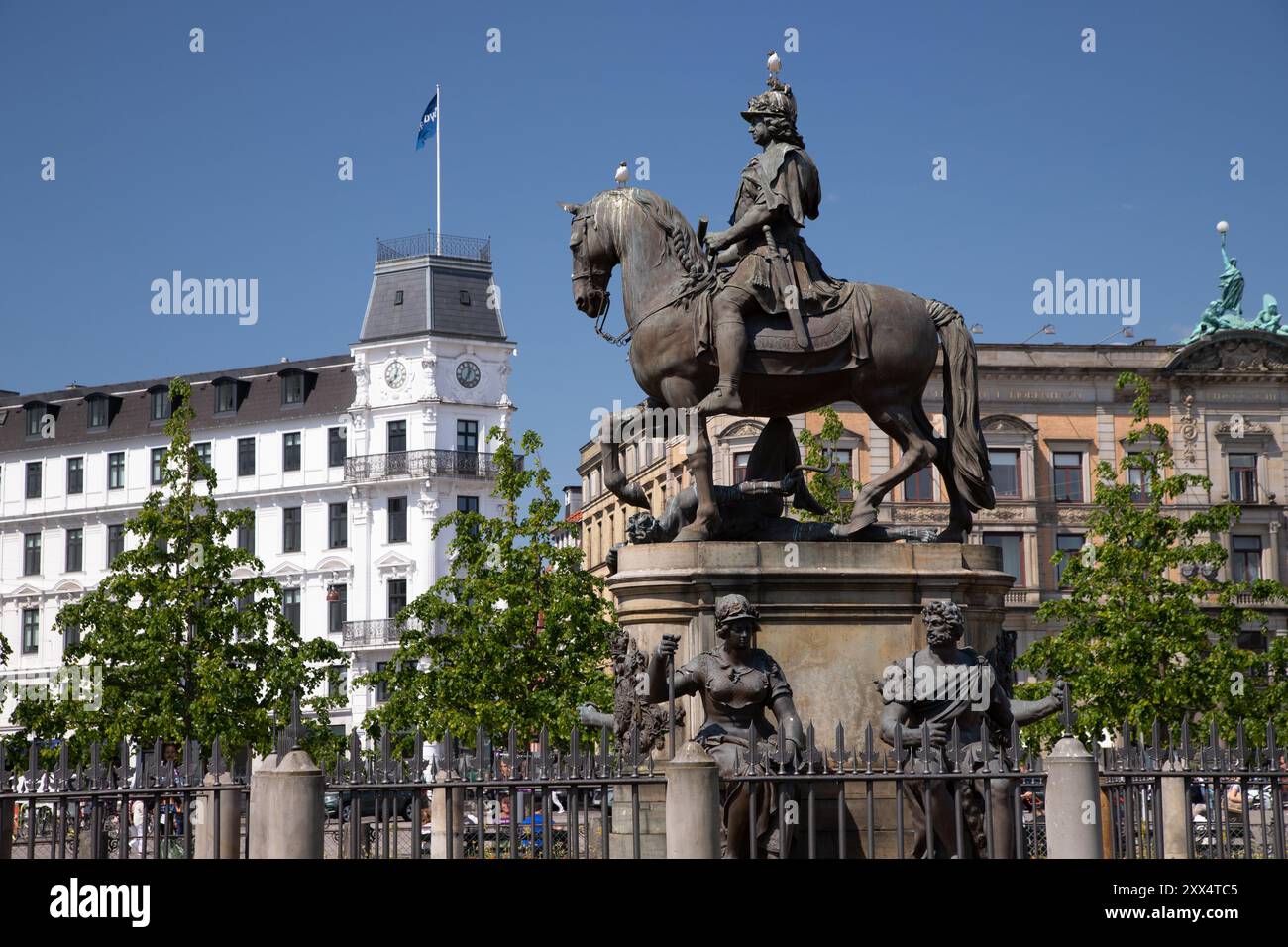 Place Kongens Nytorv à Copenhague, Danemark Banque D'Images