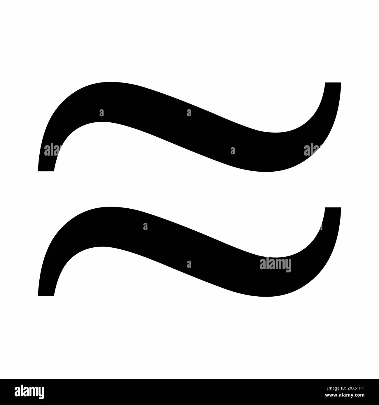 Symbole approximativement égal à. Isolé sur fond blanc. Illustration de Vecteur