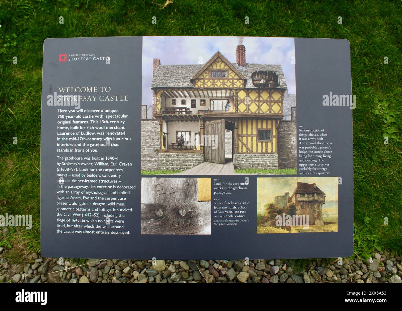 Château de Stokesay, Shropshire, Angleterre - Office de tourisme Banque D'Images