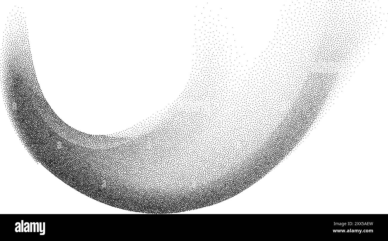 Fond abstrait Dotwork, texture de grain noir, effet sable pointillé abstrait, fond dégradé de points. Illustration de Vecteur