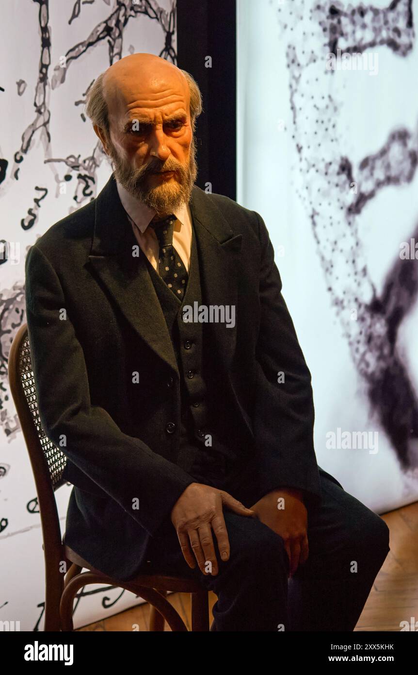 Santiago Ramon y Cajal (découvreur des neurones) figure au Musée de cire de Barcelone, Espagne Banque D'Images