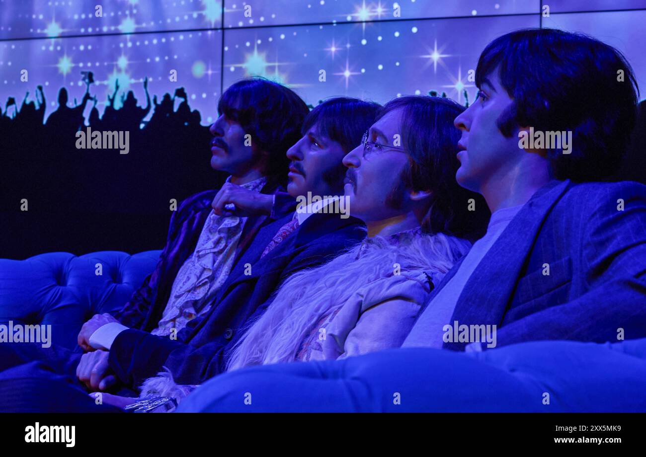 Les figurines des Beatles au Musée de cire de Barcelone, Espagne Banque D'Images