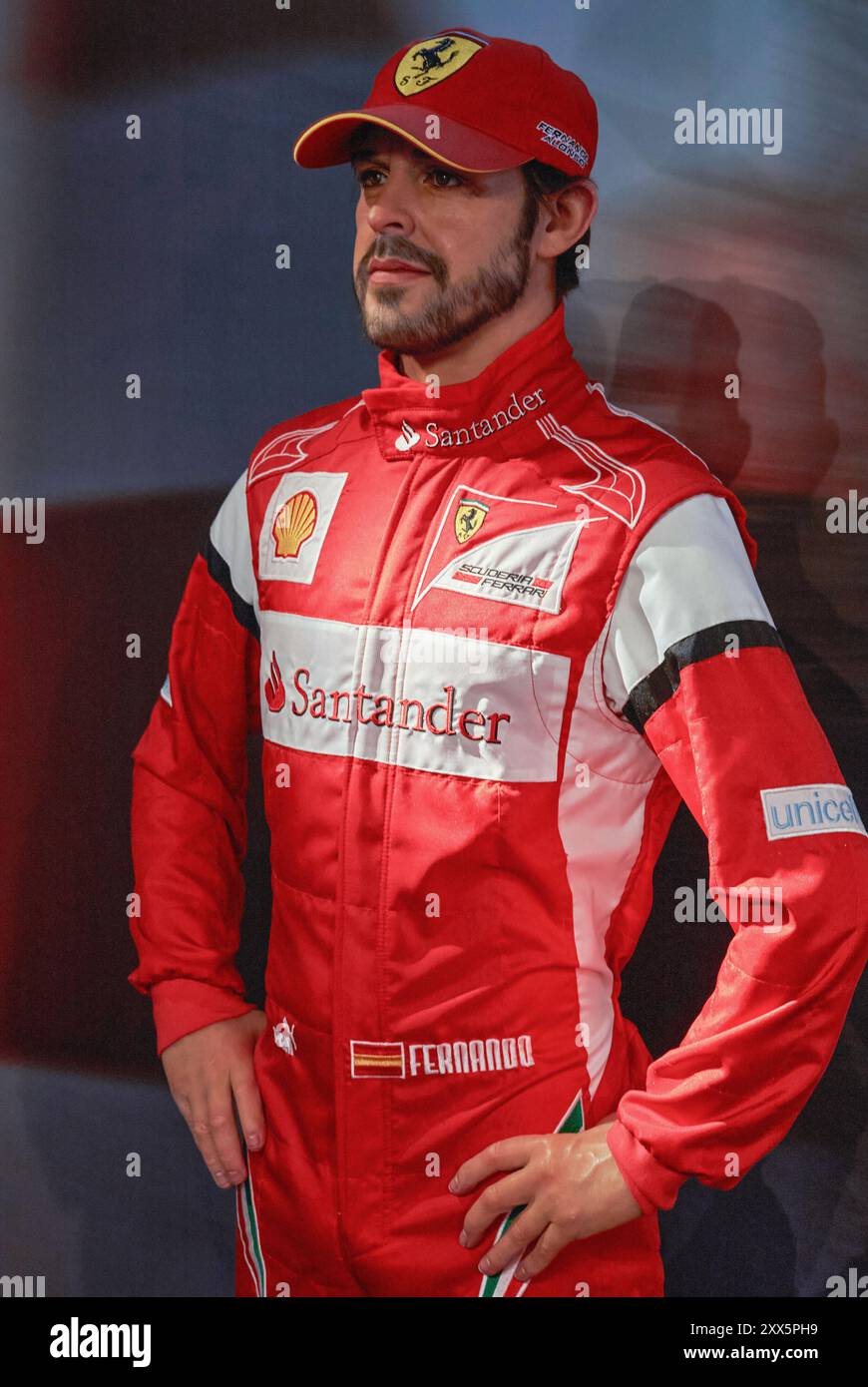 Fernando Alonso figure au Musée de cire de Barcelone, Espagne Banque D'Images