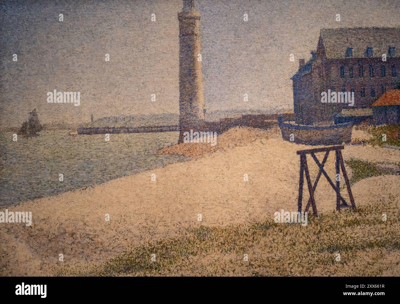 Tableau de Georges Seurat, appelé le Phare de Honfleur, peint à partir de 1886 Banque D'Images