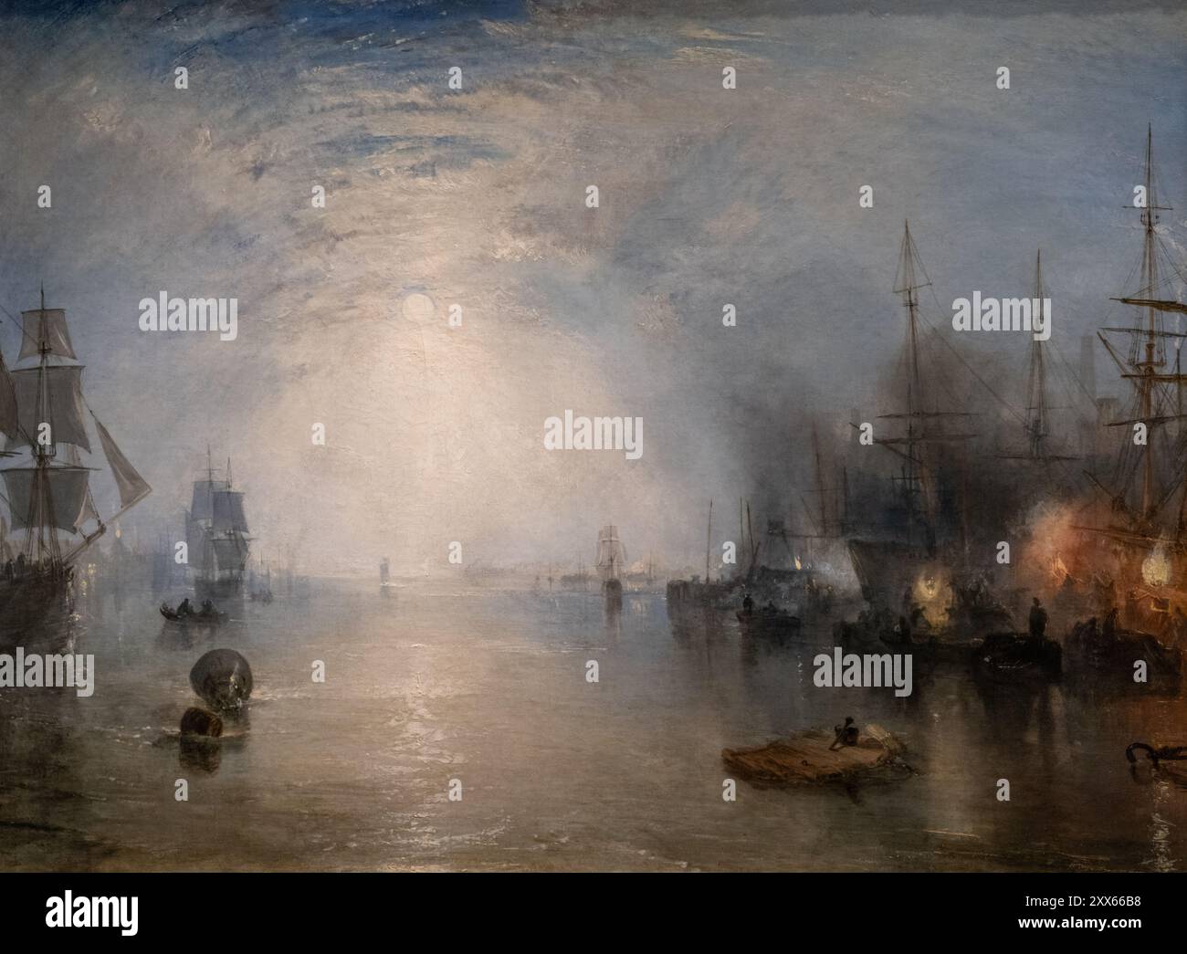 Tableau de Joseph Mallord William Truner appelé Keelmen Heaving in Coals par Moonlight peint en 1835 Banque D'Images
