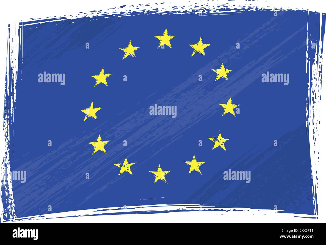 Drapeau de l'Union européenne créé dans le style grunge Banque D'Images