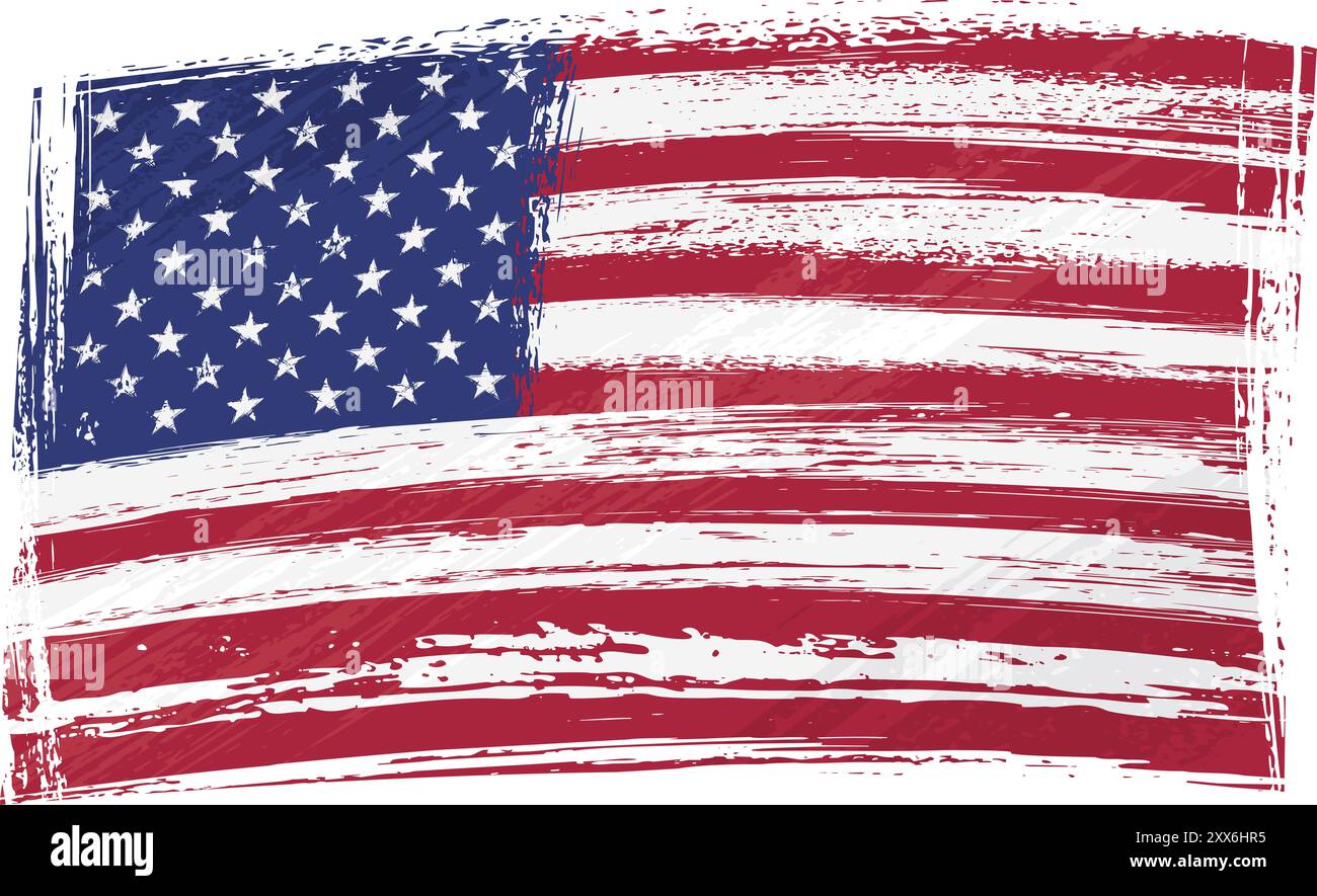 Drapeau national des États-Unis créé dans le style grunge Banque D'Images