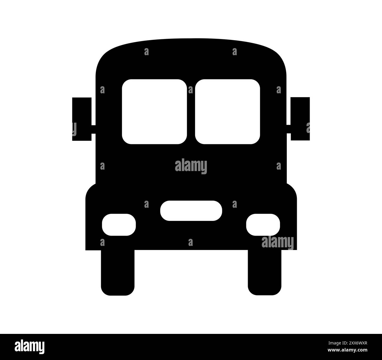 Icône de bus scolaire illustrée dans le vecteur sur fond blanc Banque D'Images