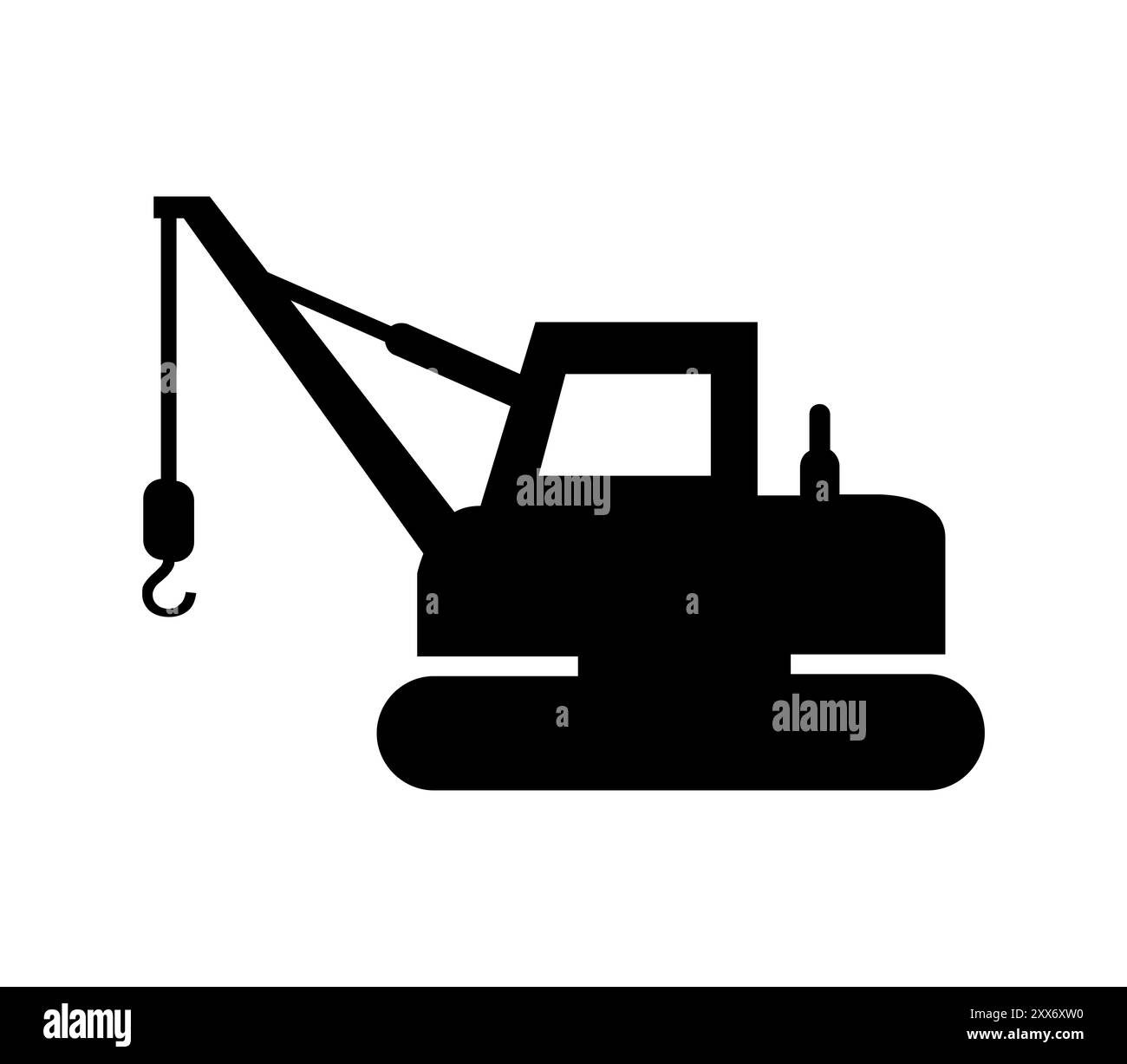 Icône de grue illustrée dans le vecteur sur fond blanc Banque D'Images