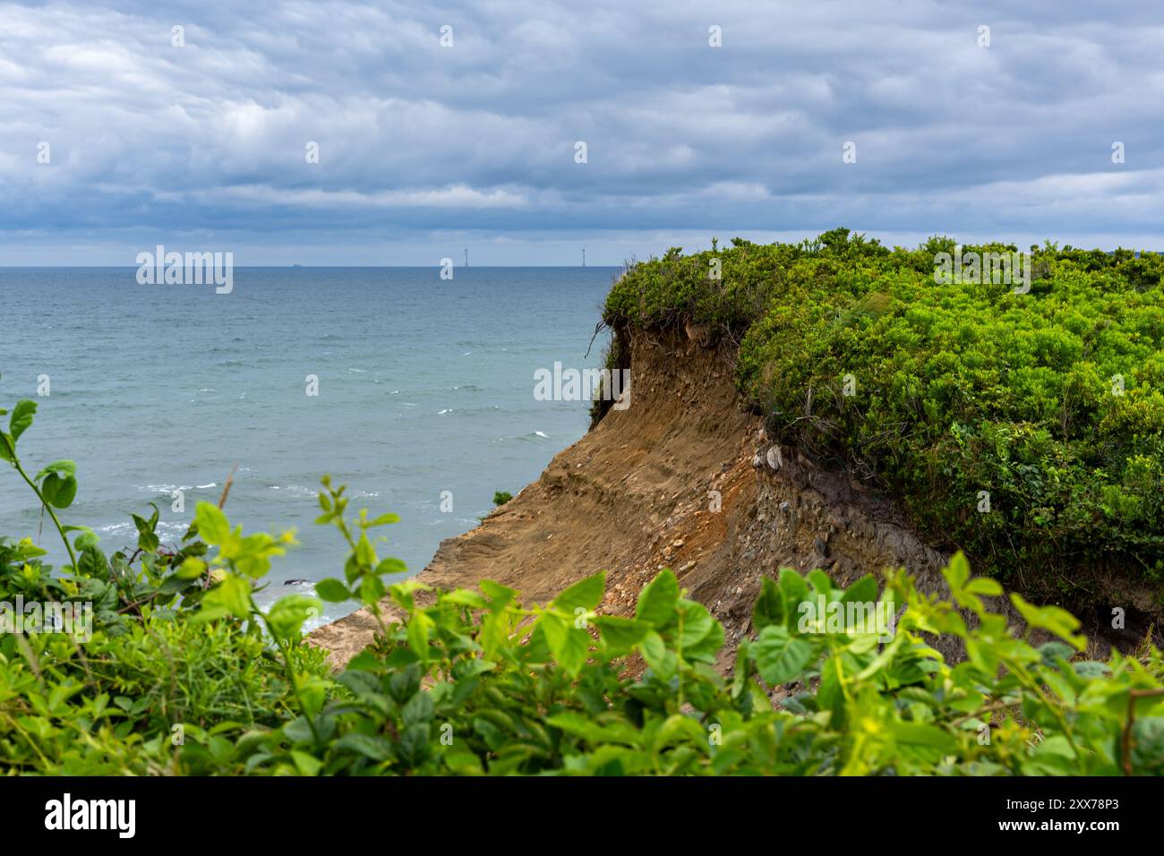 Photo de la plage de Clay Head Preserve, Block Island, Rhode Island, États-Unis. Août 2024. Banque D'Images