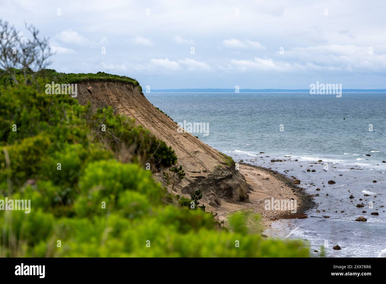 Photo de la plage de Clay Head Preserve, Block Island, Rhode Island, États-Unis. Août 2024. Banque D'Images