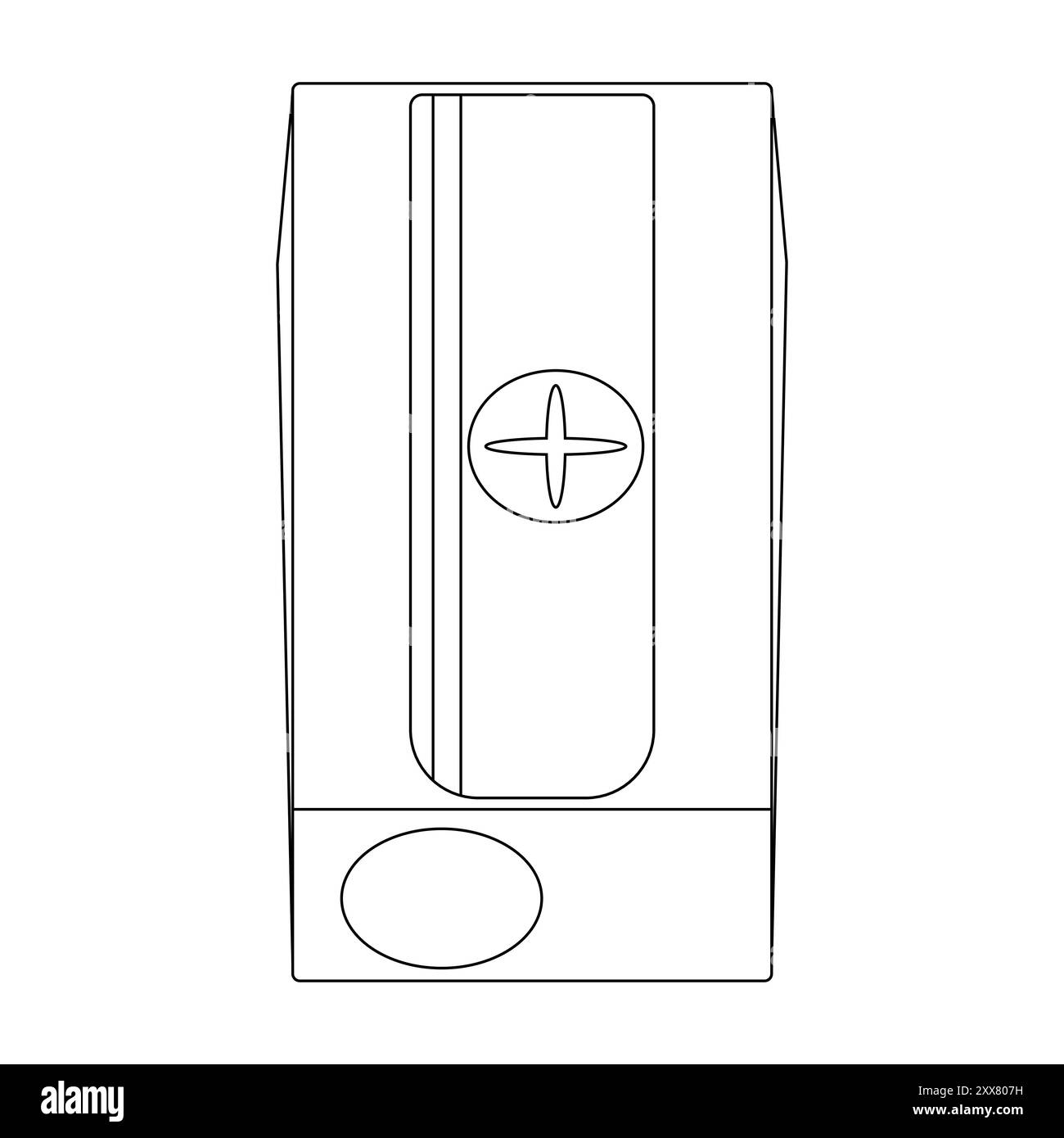 Une illustration vectorielle en noir et blanc simple et nette d'un taille-crayon, parfaite pour les pages à colorier sur le thème de la rentrée scolaire. Illustration de Vecteur