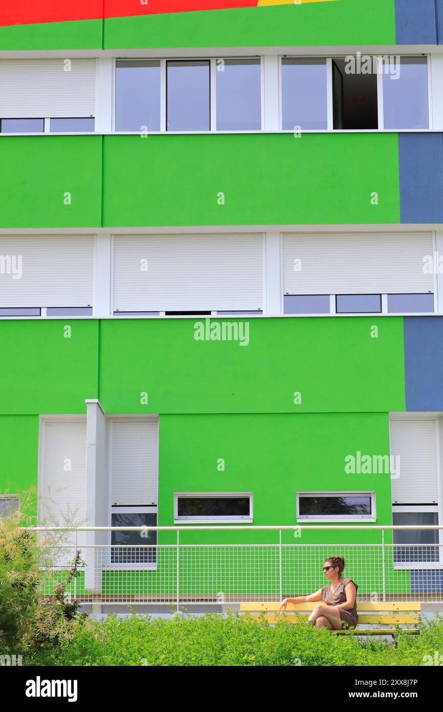 France, Puy de Dôme, banlieue de Clermont Ferrand, Aubière, résidence universitaire de Cézeaux, Crous Banque D'Images