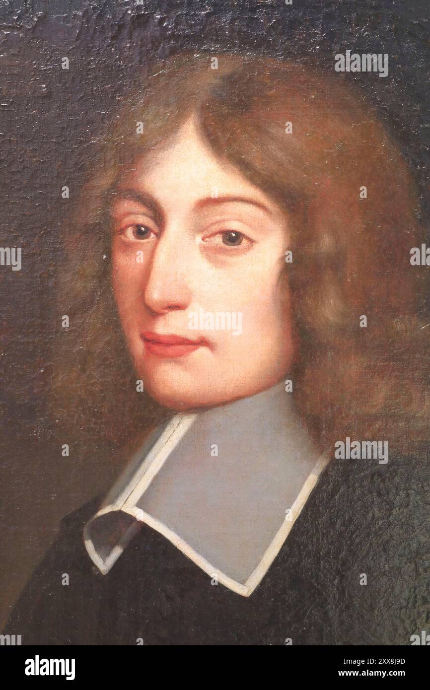 France, Puy de Dôme, Clermont Ferrand, quartier Montferrand, Musée d'Art Roger-Quilliot (MARQ), portrait anonyme de Blaise Pascal (XVIIe siècle) Banque D'Images