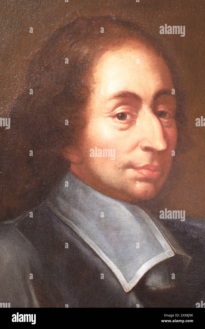 France, Puy de Dôme, Clermont Ferrand, quartier Montferrand, Musée d'Art Roger-Quilliot (MARQ), portrait de Blaise Pascal attribué à François II Quesnel (XVIIe siècle) Banque D'Images