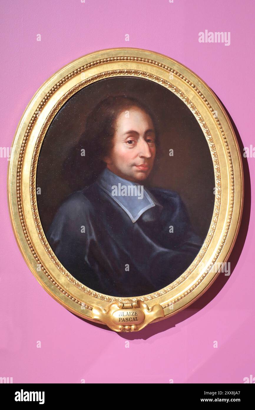 France, Puy de Dôme, Clermont Ferrand, quartier Montferrand, Musée d'Art Roger-Quilliot (MARQ), portrait de Blaise Pascal attribué à François II Quesnel (XVIIe siècle) Banque D'Images