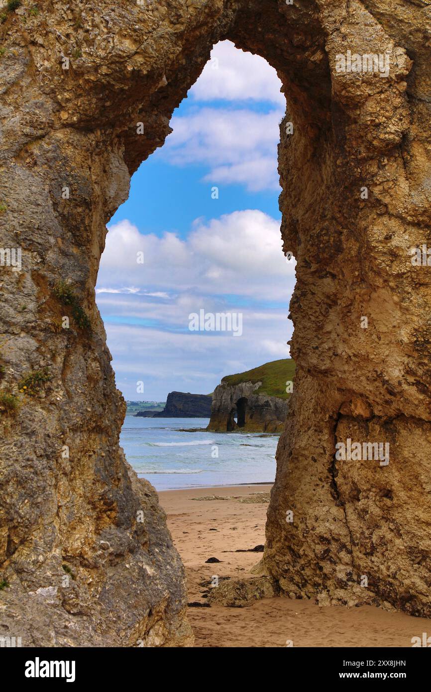 Whiterocks Beach à Portrush, comté d'Antrim en Irlande du Nord. Banque D'Images