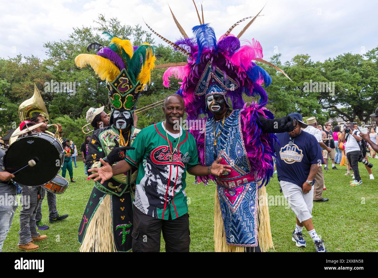 États-Unis, Louisiane, Nouvelle-Orléans, festival du cannabis (festival de marijunana) à Washington Square avec le Zulu Tramp social Aid & Pleasure Club, 4,20 est le nom de la journée du cannabis Banque D'Images