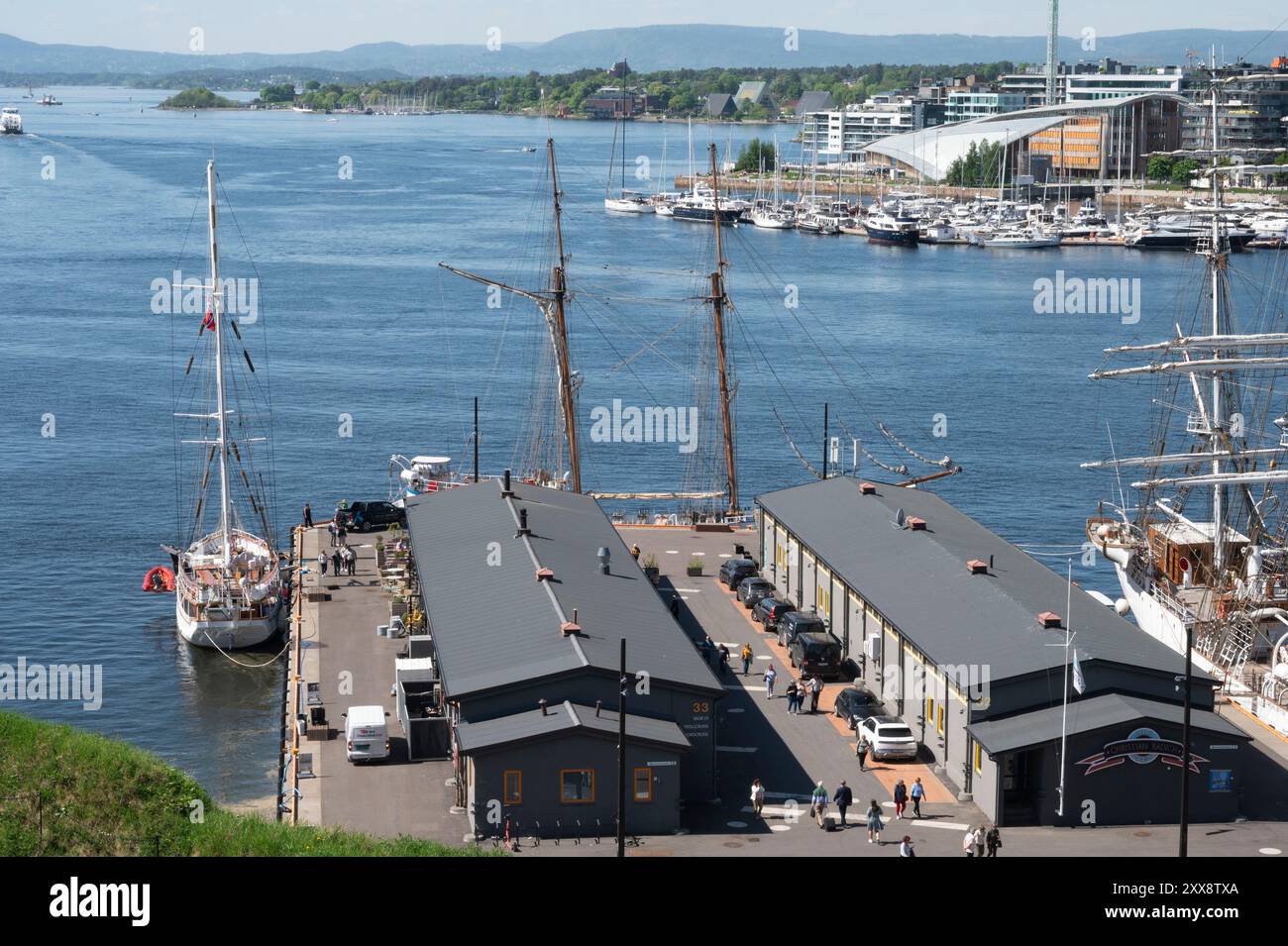 Norvège, Oslo, centre-ville, port Banque D'Images