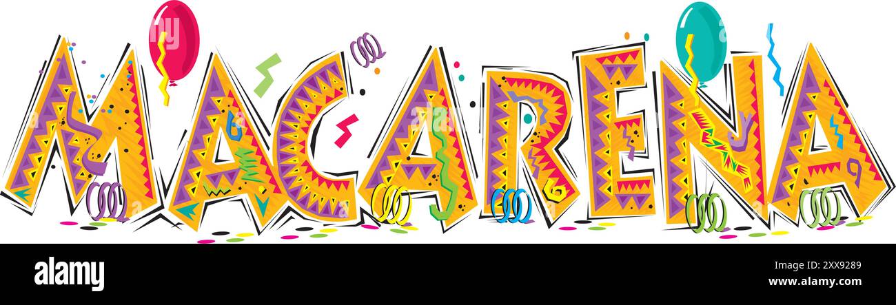 Une illustration du vecteur de conception typographique MACARENA Illustration de Vecteur