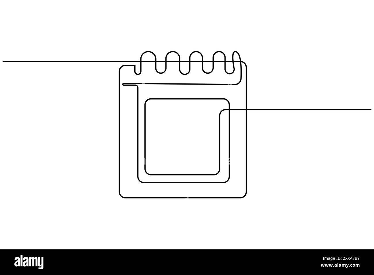 Tableau calendrier dessin continu d'une ligne de l'icône de vecteur de contour isolé Illustration de Vecteur