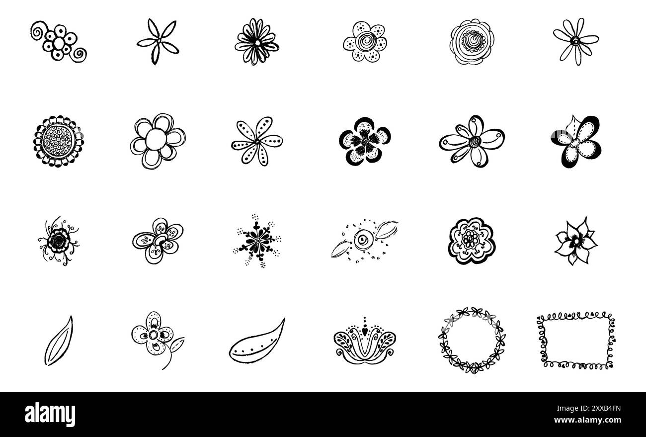Fleurs vintage abstraites - Design floral ancien Illustration de Vecteur